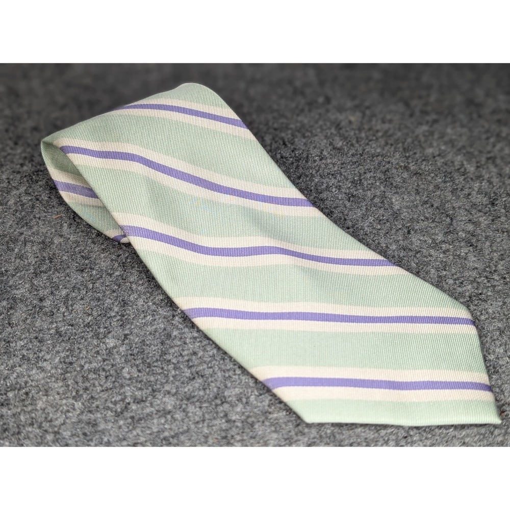 Tommy Bahama Off Island‎ Men's Pastel Striped Neck Tie Silk Handmade Green 4x59" - Picture 3 of 3
